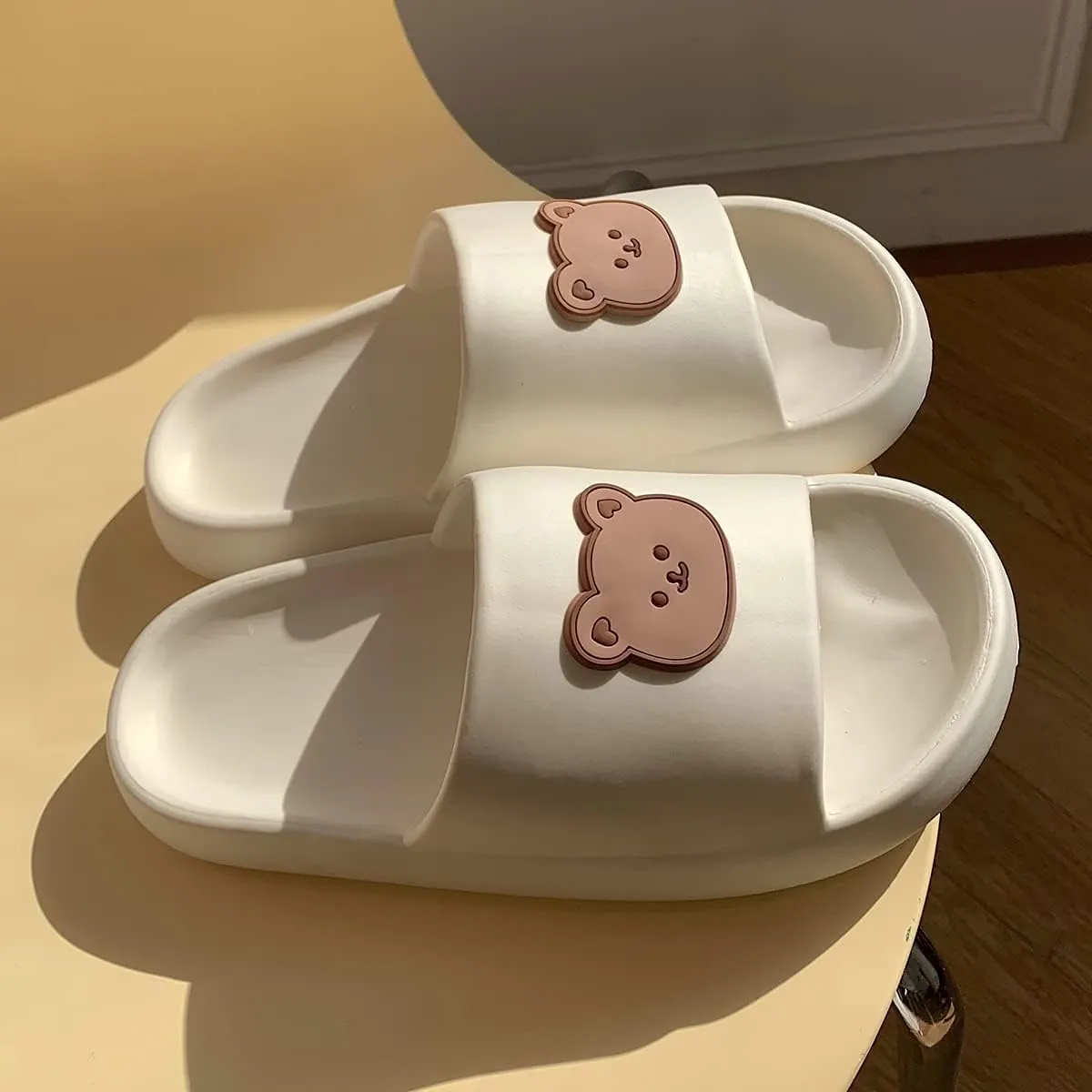 Kawaii Bear Slipper Cute Home Slide Cloud Slides Extra Soft for Beach Bathroom Women Teen Girls