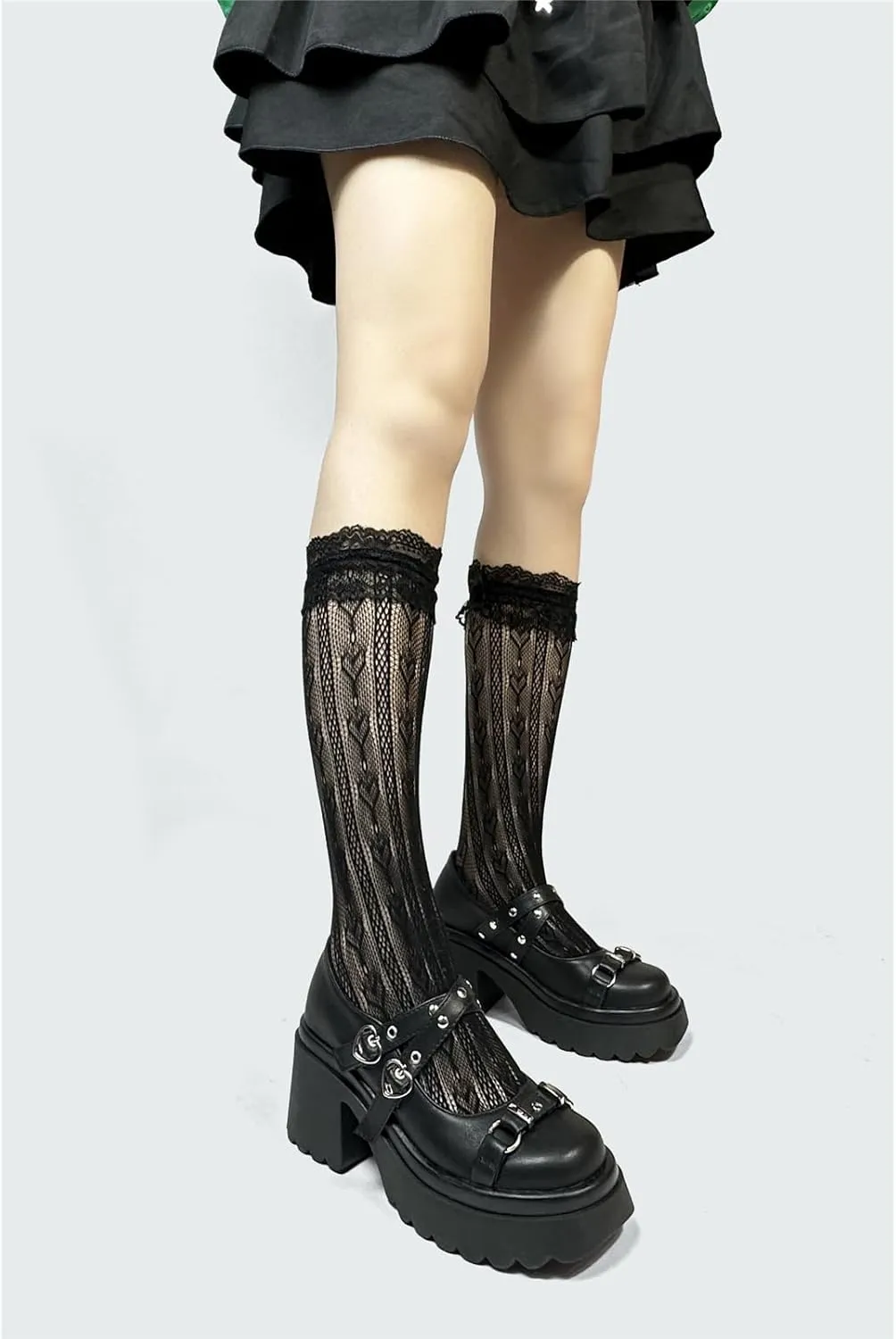 Kawii Shoes Bow Pearl Heels Lolita Platform Heels for Women Lace Cute Mary Janes Pumps