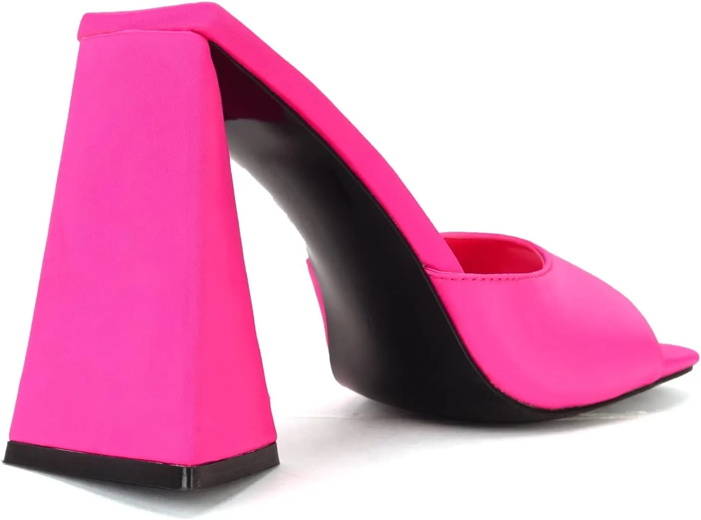 keleimusi Women's Trendy Square Toe Block Heel Dress Mules with Wide Strap