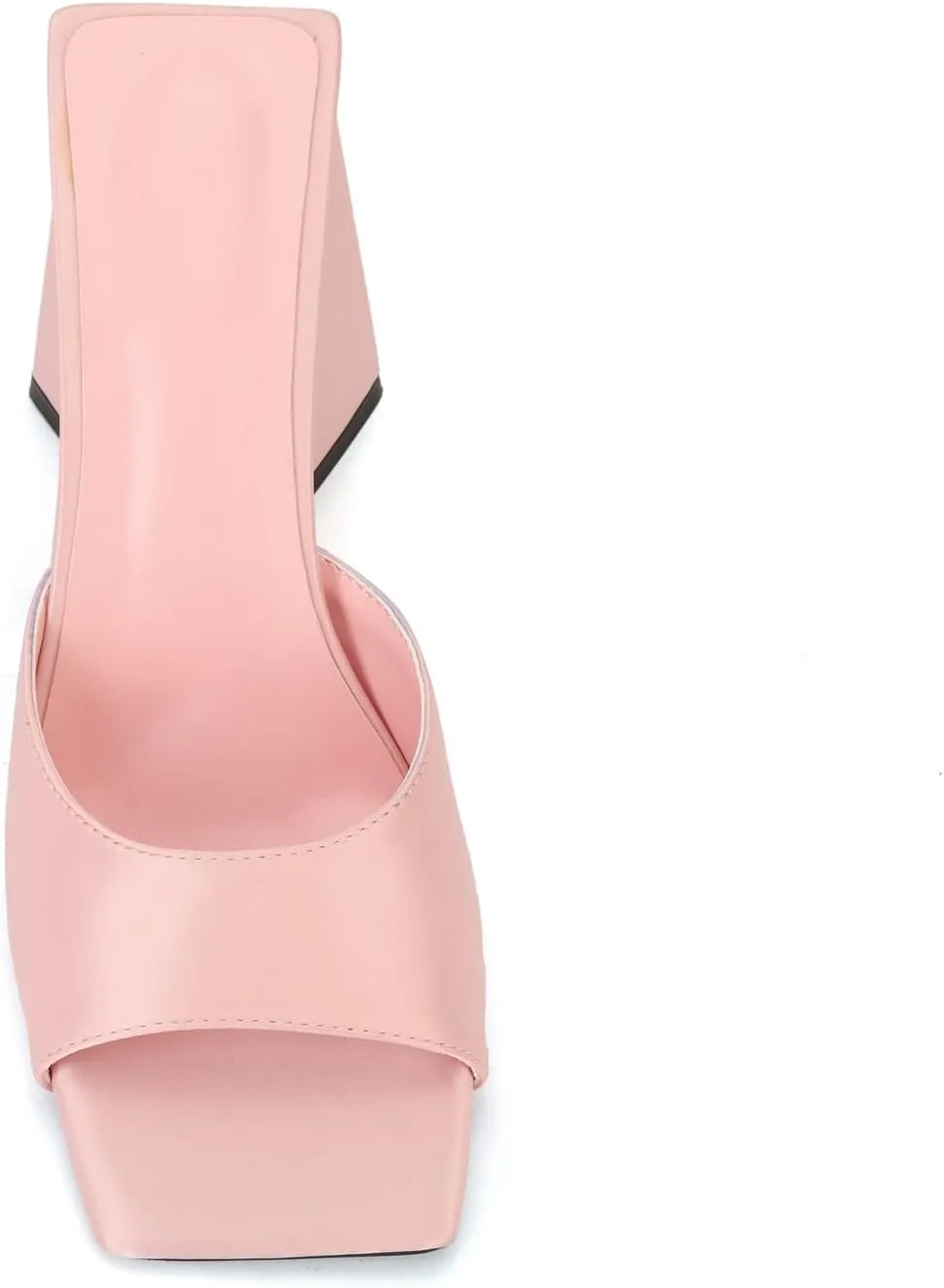 keleimusi Women's Trendy Square Toe Block Heel Dress Mules with Wide Strap