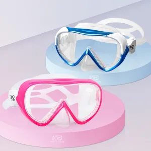 Kids Snorkel Swim Mask, Child Diving Mask Anti-Fog Swim Goggles with Nose Cover for Snorkeling Diving Swimming