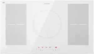 Klarstein Delicatessa 90 Flex Induction Hob, Flex Zone Technology, Self-Sufficient, Built-in Hob, 90 cm, 5 Zones, 7000 Watt, Booster, Pan Detection, Timer, Glass Ceramic, White