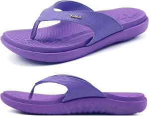 KuaiLu Flip Flops For Women Ladies Orthotic Yoga Mat Cushion Sandals Dressy Womans Lightweight Summer Slip On Beach Thong Sandles with Comfortable Arch Support (US Size 5-12)