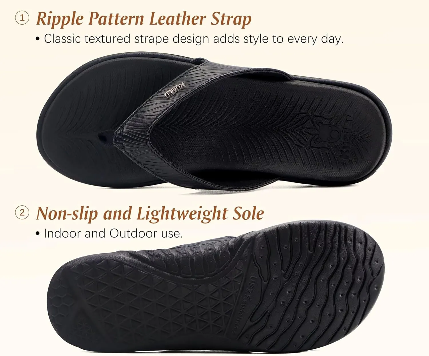 KuaiLu Flip Flops For Women Ladies Orthotic Yoga Mat Cushion Sandals Dressy Womans Lightweight Summer Slip On Beach Thong Sandles with Comfortable Arch Support (US Size 5-12)