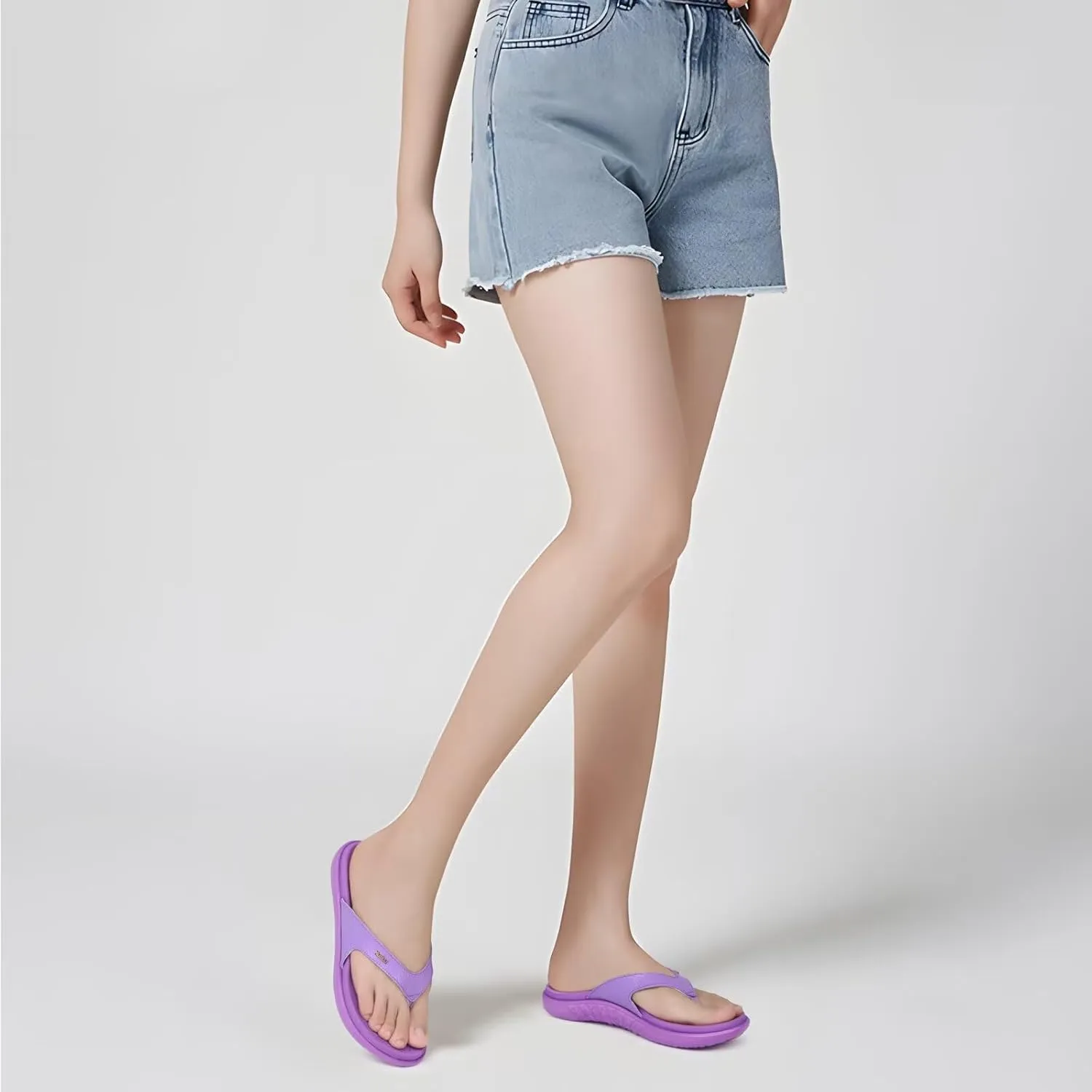 KuaiLu Flip Flops For Women Ladies Orthotic Yoga Mat Cushion Sandals Dressy Womans Lightweight Summer Slip On Beach Thong Sandles with Comfortable Arch Support (US Size 5-12)