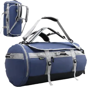 Large Duffel Backpack Bag, 3-Way Water Resistant Gym Duffle Bag with Shoe Compartment for Sports Workout Travel (Blue, 60L)