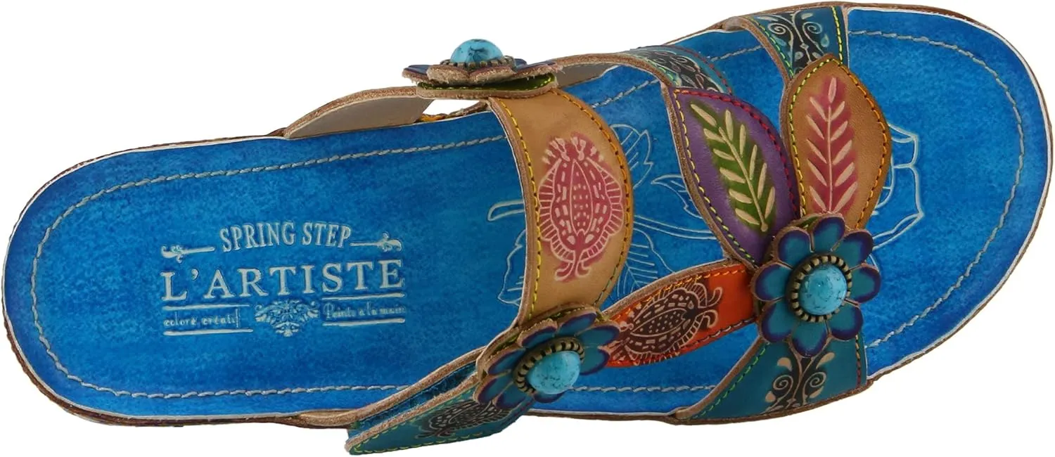 L'Artiste Women's Pillow Leather Slide Sandal