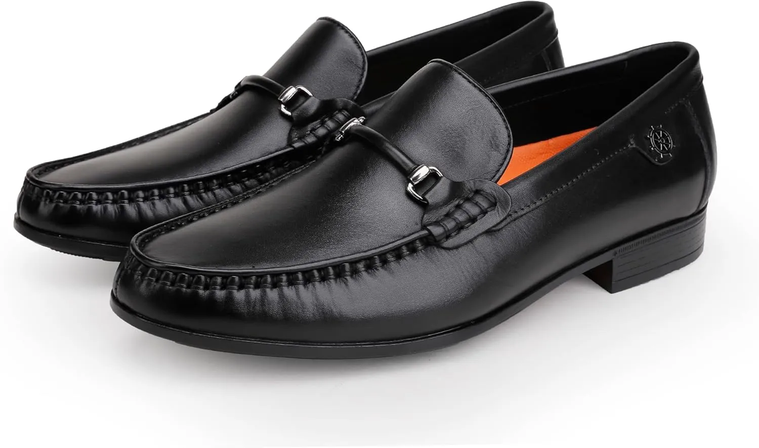 Leather Dress Shoes for Men, Luxury Classic Moc-Toe Penny Shoes Bit Slip-on Loafer for Mens