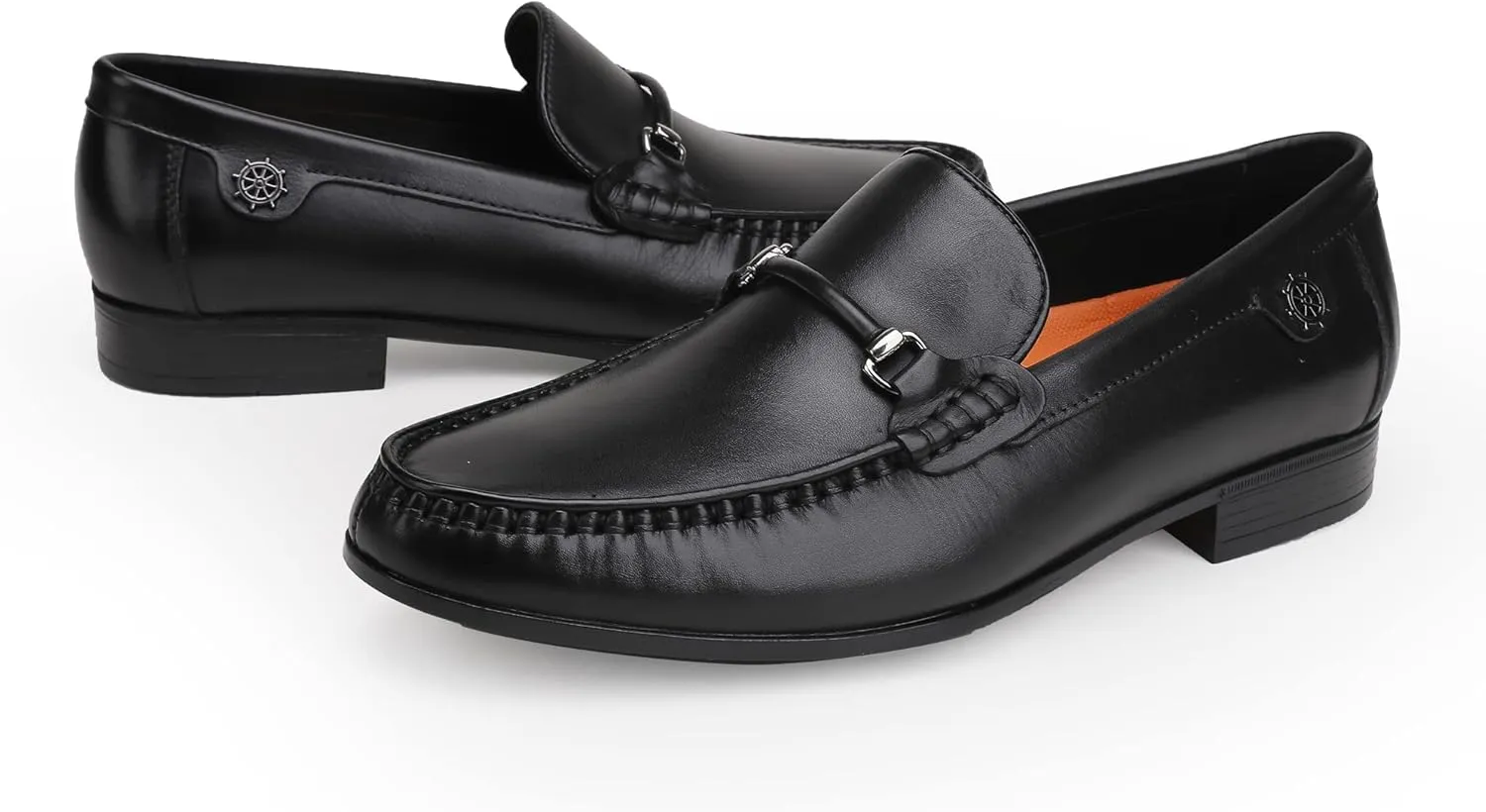 Leather Dress Shoes for Men, Luxury Classic Moc-Toe Penny Shoes Bit Slip-on Loafer for Mens