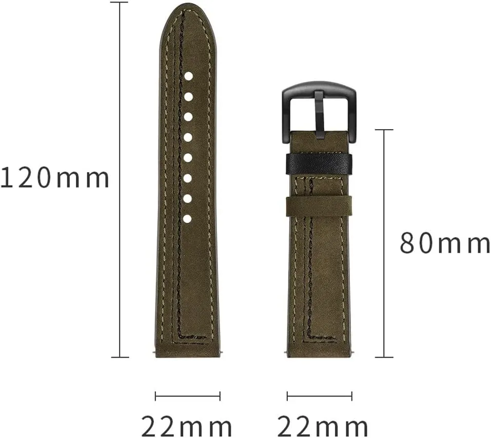 Leather Straps Wrist Straps Smart Watch Straps for Universal Leather Straps Leather Matching Straps(E,22mm)