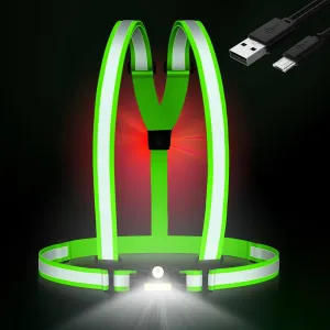 LED Reflective Vest,Light Up Running Vest,Led Vest,Light Vest for Running at Night,Lighted Running Vest,Running Lights for Runners