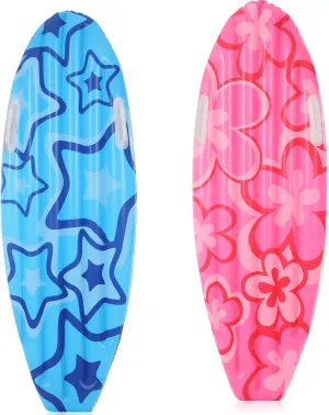 Leitee 2 Pcs Inflatable Surf Body Board with Handles 43 x 15.7 Inch Body Board for Slip Slide Summer Swimming Bodyboard for Beach Swim Floating Surfboard Learning Surfing