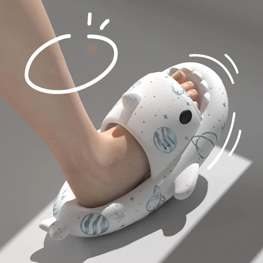 LELEBEAR Shark Slides for Women Men Summer Novelty Open Toe Cloud Shark Slide Sandals Soft Anti-slip Shark Slippers