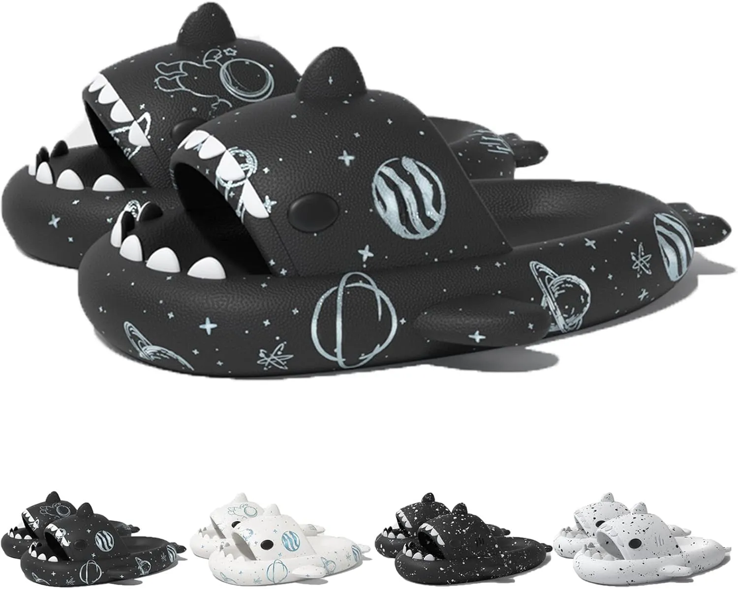 LELEBEAR Shark Slides for Women Men Summer Novelty Open Toe Cloud Shark Slide Sandals Soft Anti-slip Shark Slippers