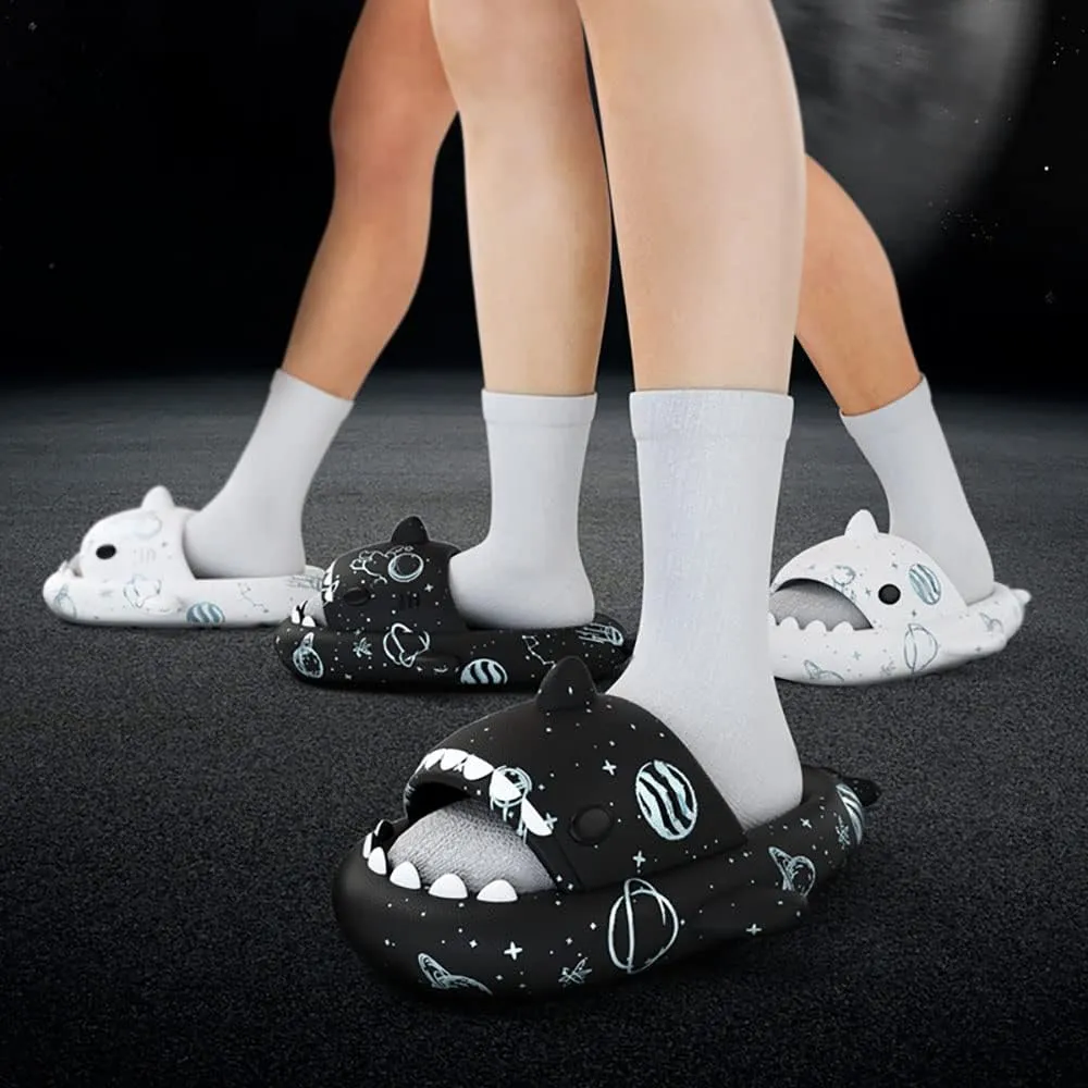 LELEBEAR Shark Slides for Women Men Summer Novelty Open Toe Cloud Shark Slide Sandals Soft Anti-slip Shark Slippers
