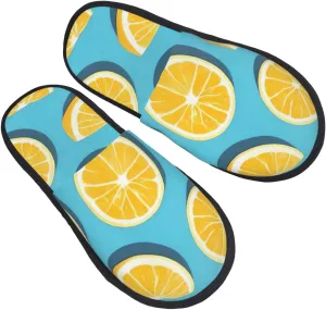 Lemon wedges Printed Slippers Cozy Indoor Slide Unisex House Slippers Soft Plush Slip-on Slippers