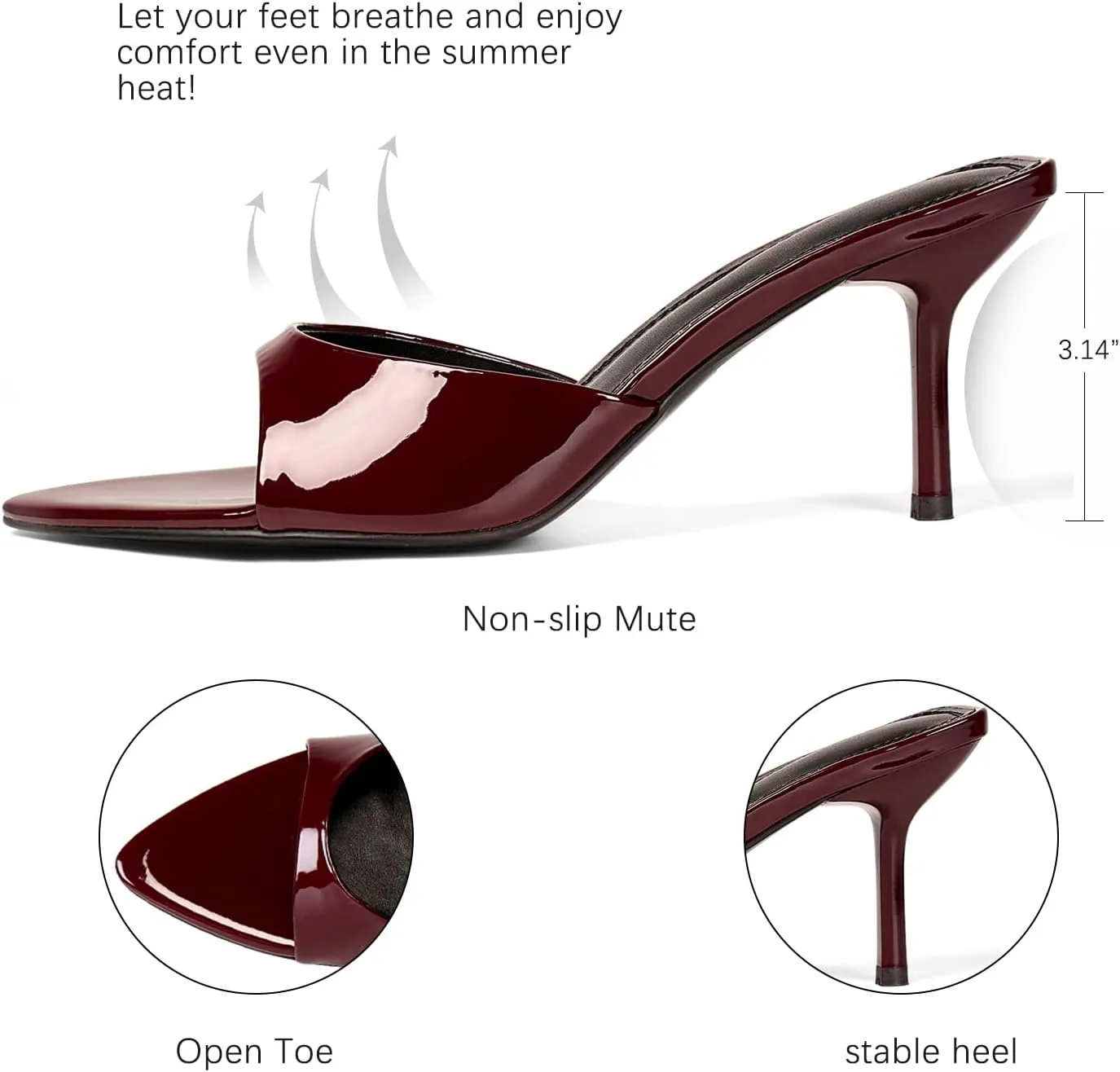 Leopard Kitten Heels Pointed Toe Mule Heels for Women Open Toe Kitten Heel for Party Dressy Wedding