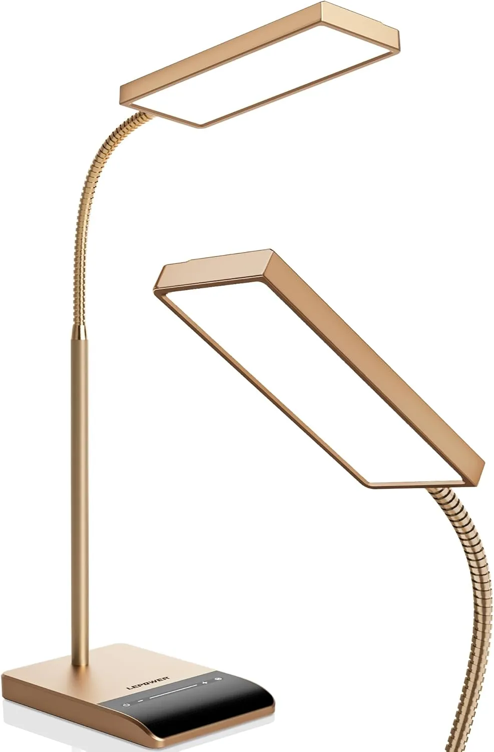 LEPOWER Desk Lamp, 800LM LED Reading Lamp for Home Office & Bedroom, Touch Control, Gooseneck, 50 Modes (Gold)