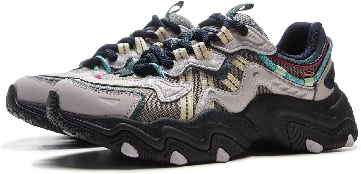 LI-NING X-Claw LITE 2 Women's Inner Velvet Warm Classic Casual Shoes Fashion Thick Soled Height Increasing Shoes AGCU176