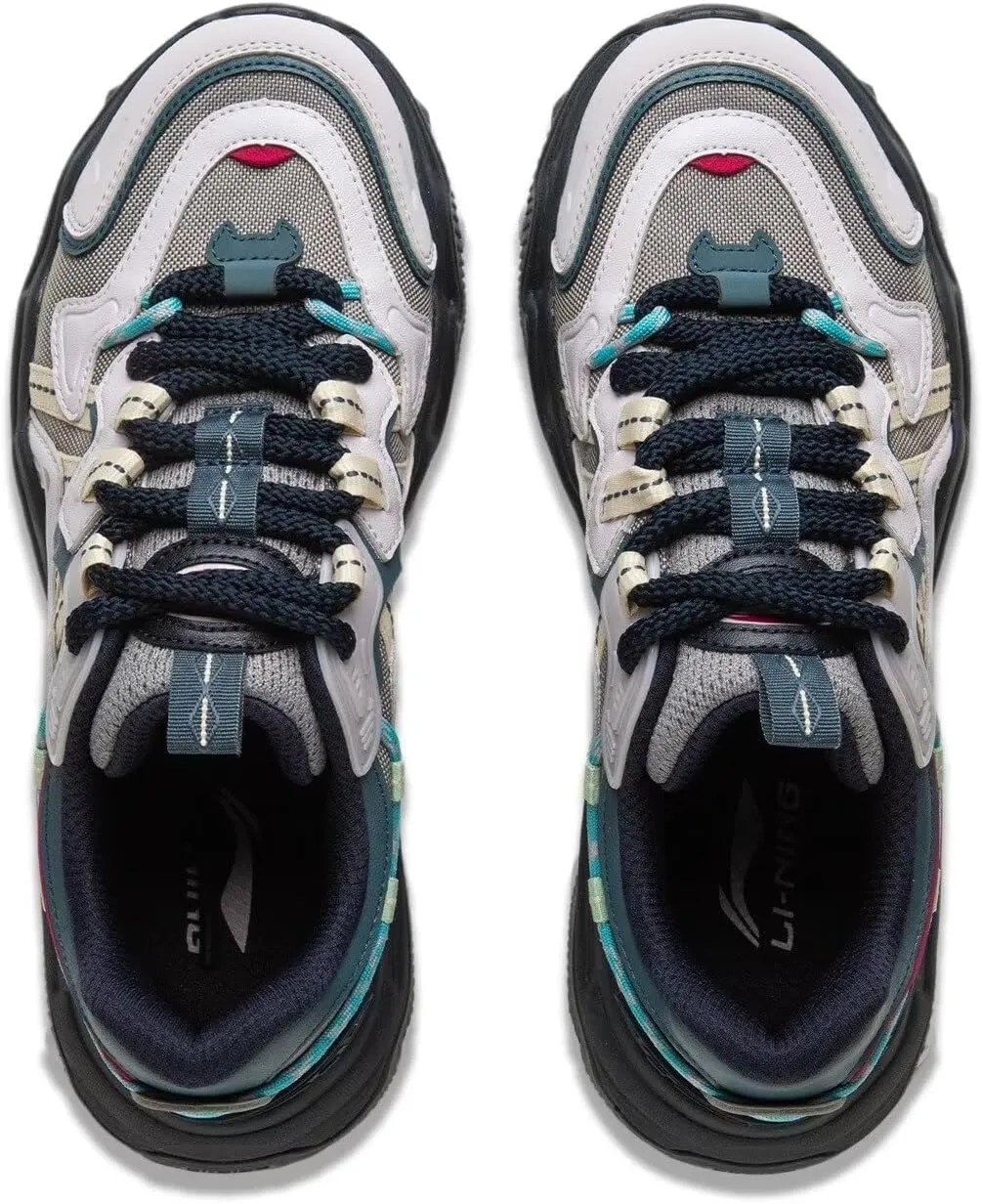LI-NING X-Claw LITE 2 Women's Inner Velvet Warm Classic Casual Shoes Fashion Thick Soled Height Increasing Shoes AGCU176