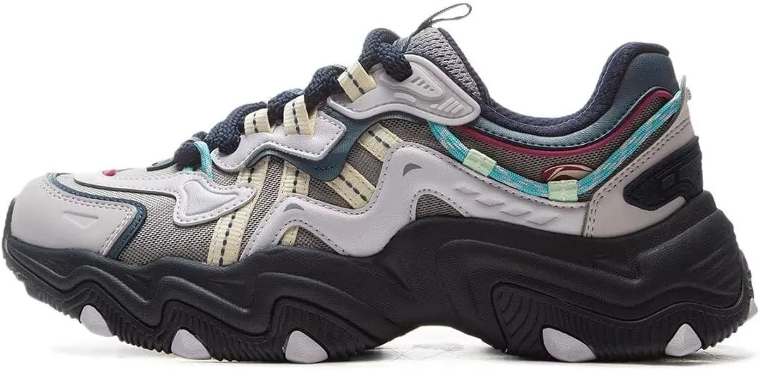 LI-NING X-Claw LITE 2 Women's Inner Velvet Warm Classic Casual Shoes Fashion Thick Soled Height Increasing Shoes AGCU176