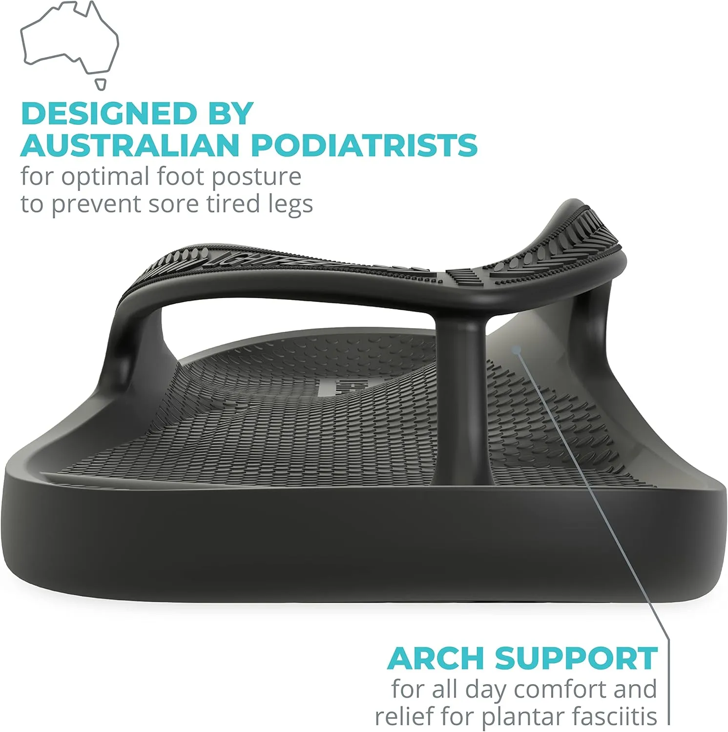 LightFeet Arch Support Flip Flops – Australian Podiatrists Designed FlipFlops for Women & Men Prevent Tired Aching Legs | Unisex Orthotic Plantar Fasciitis Flip Flops Made From Recycled Materials