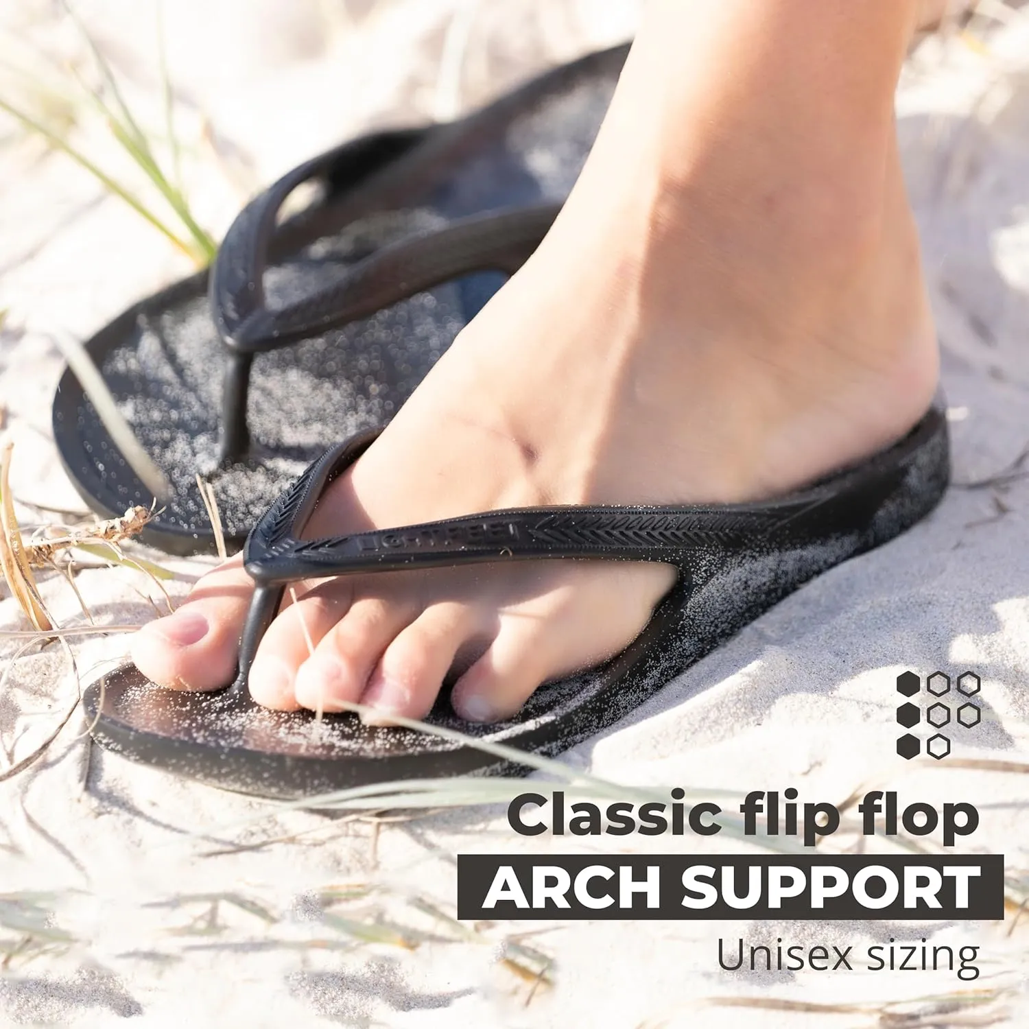 LightFeet Arch Support Flip Flops – Australian Podiatrists Designed FlipFlops for Women & Men Prevent Tired Aching Legs | Unisex Orthotic Plantar Fasciitis Flip Flops Made From Recycled Materials