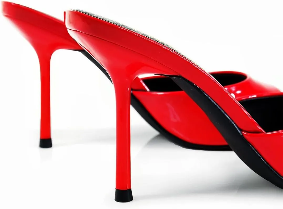 Liliana Women's Peep Toe Mule with Stiletto Heel Sandal