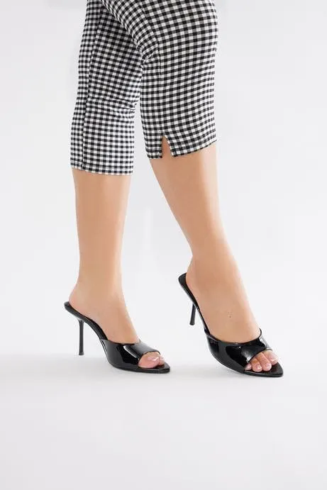 Liliana Women's Peep Toe Mule with Stiletto Heel Sandal