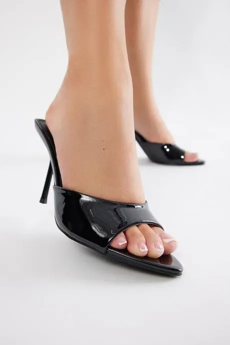 Liliana Women's Peep Toe Mule with Stiletto Heel Sandal