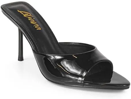 Liliana Women's Peep Toe Mule with Stiletto Heel Sandal