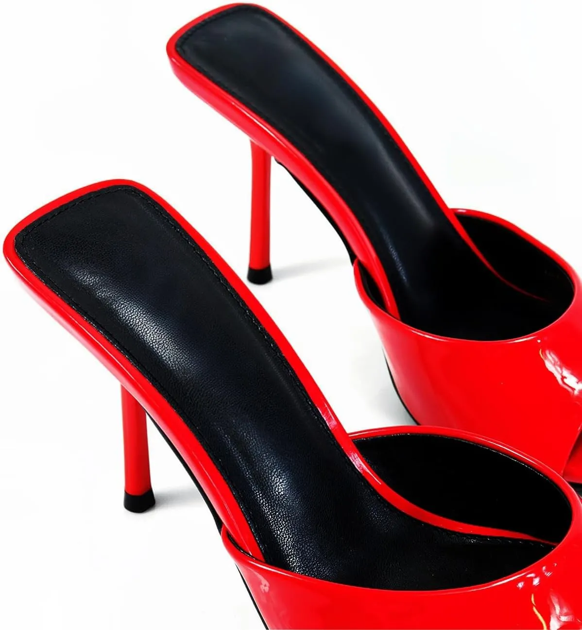 Liliana Women's Peep Toe Mule with Stiletto Heel Sandal