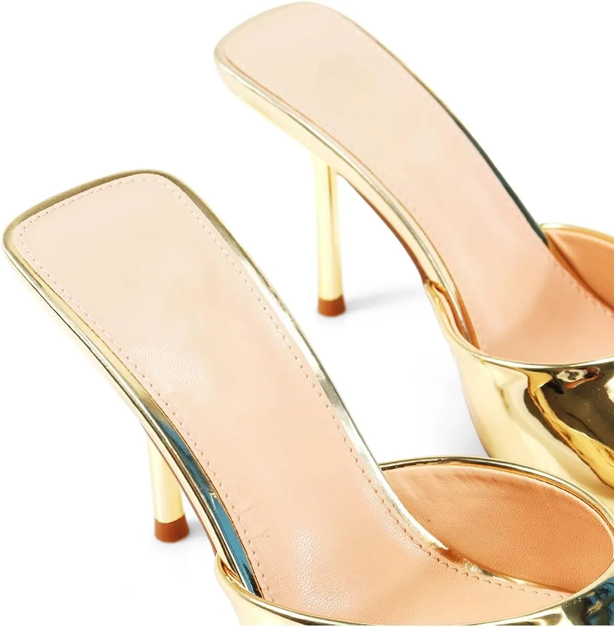 Liliana Women's Peep Toe Mule with Stiletto Heel Sandal