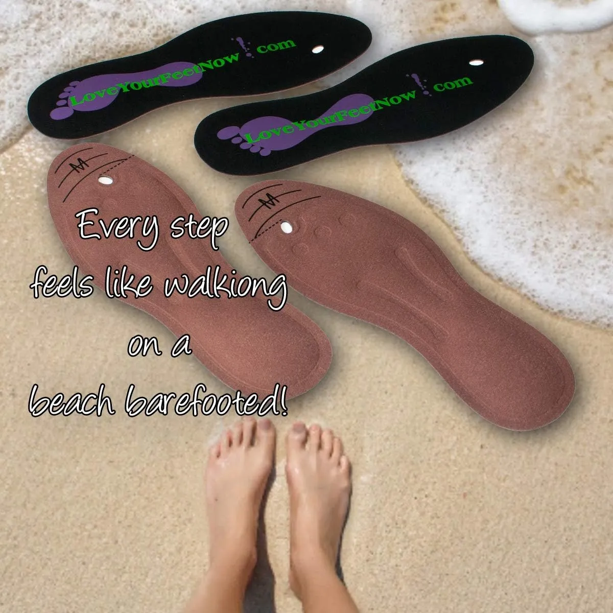 Liquid Orthotic Inserts for Men/Women - Shoe Insoles for Plantar Fasciitis, Neuropathy & Sore Feet. ((S))