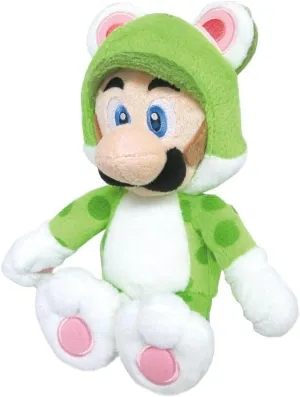 Little Buddy Super Mario Neko Cat Luigi Plush, 10""", Multi-Colored