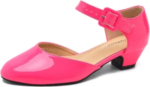 LIURUIJIA Women's Closed Toe Low Heel Dress Shoes Ankle Strap D'Orsay Work Office Comfortable Pumps