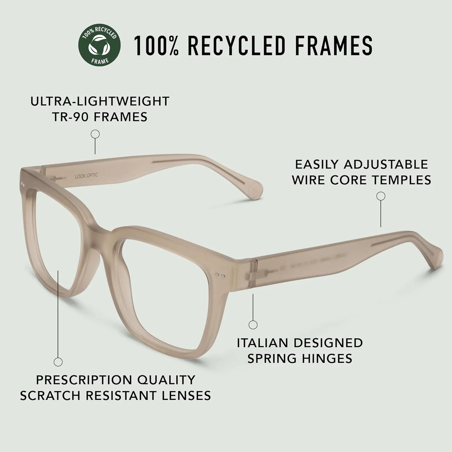 LOOK OPTIC Laurel Progressive Reader - Stylish Unisex Reading Glasses, Prescription-Quality