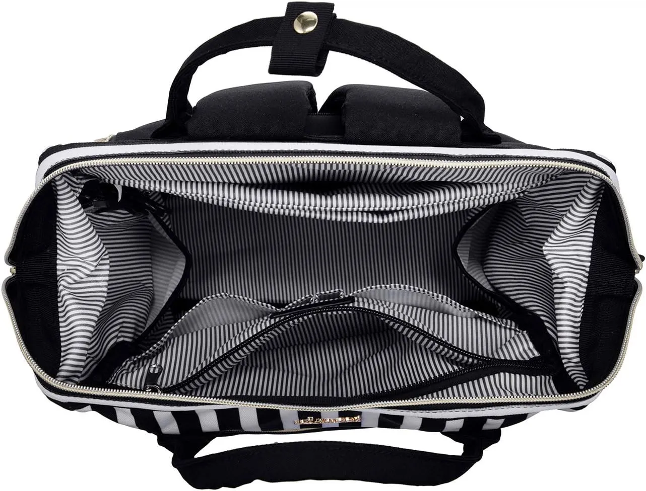 LOVEVOOK Laptop Backpack for Women Work Laptop Bag Stylish Teacher Backpack Business Computer Bags Large Capacity College Laptop Rucksack, Stripe Black 02