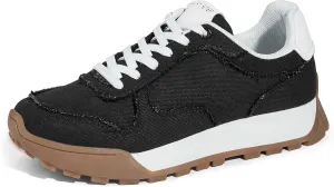LUCKY STEP Women's Platform Canvas Sneaker Casual Lace-up Stylish Tennis Running Retro Classic Trainers Walking Fashion Sneakers