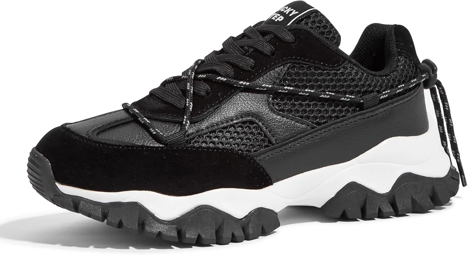 LUCKY STEP Women's Platform Colorful Fashion Sneakers Tennis Retro Colorblock Adjustable Lace Lifestyle Stylish Cute Chunky Dad Casual Walking Shoes