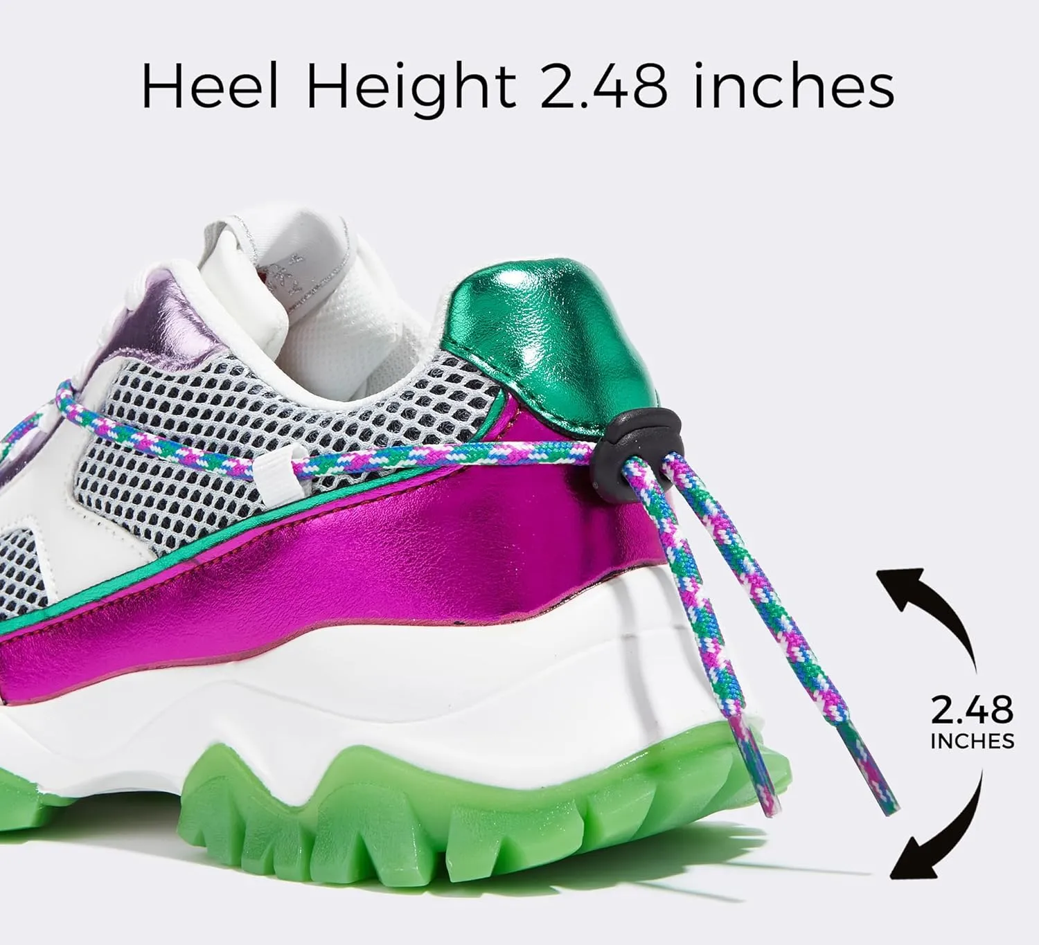 LUCKY STEP Women's Platform Colorful Fashion Sneakers Tennis Retro Colorblock Adjustable Lace Lifestyle Stylish Cute Chunky Dad Casual Walking Shoes