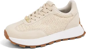 LUCKY STEP Women's Platform Fashion Sneakers Retro Classic Trainers Casual Lace-up Stylish Tennis Running Walking Shoes