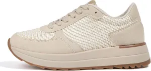 LUCKY STEP Women's Platform Fashion Sneakers Retro Neutral Classic Trainers Colorblock Casual Lace-up Stylish Tennis Chunky Walking Shoes
