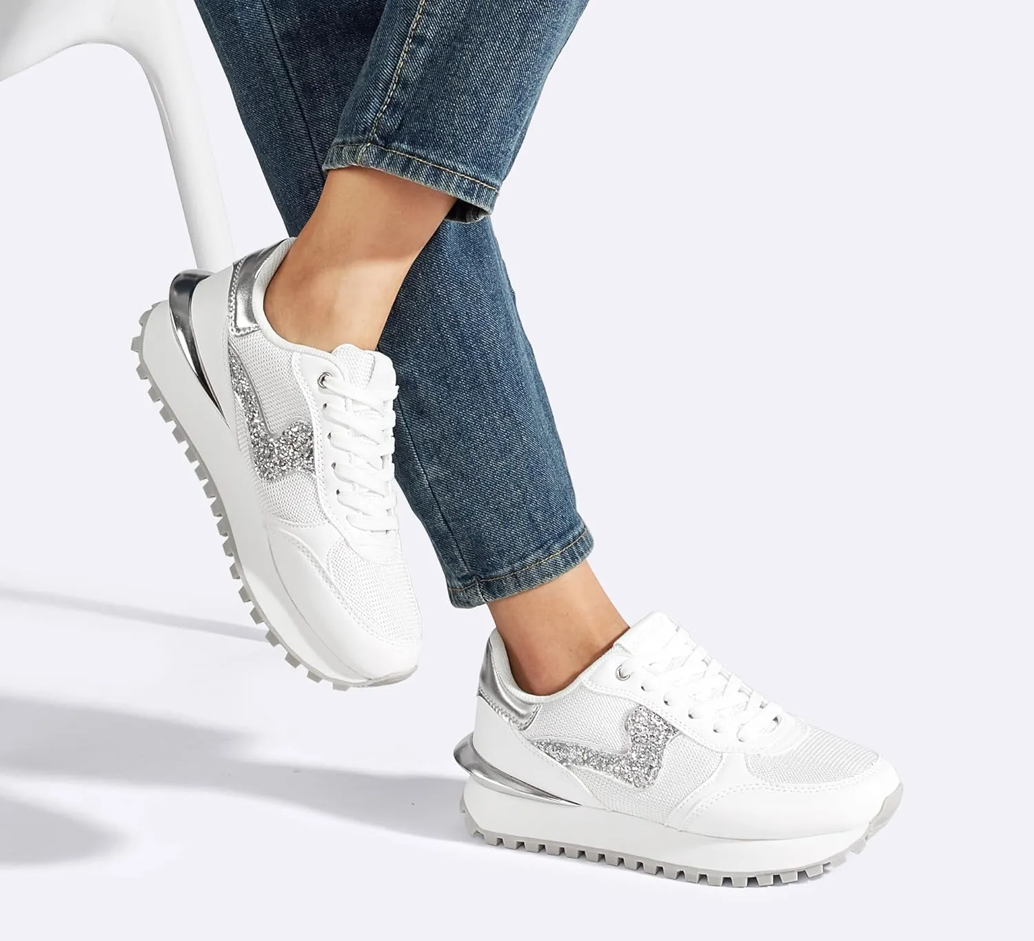 LUCKY STEP Women's Platform Fashion Sneakers Tennis Retro Walking Casual Trainers Stylish Durable Deluxe Skate Running Shoes