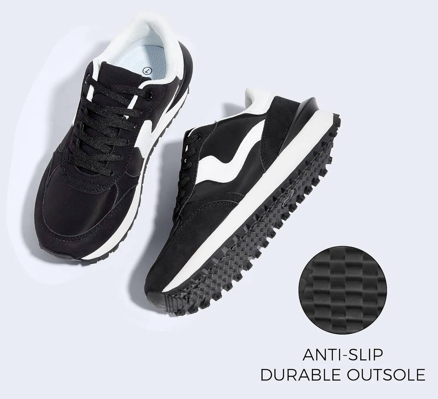 LUCKY STEP Women's Platform Fashion Sneakers Tennis Retro Walking Casual Trainers Stylish Durable Deluxe Skate Running Shoes