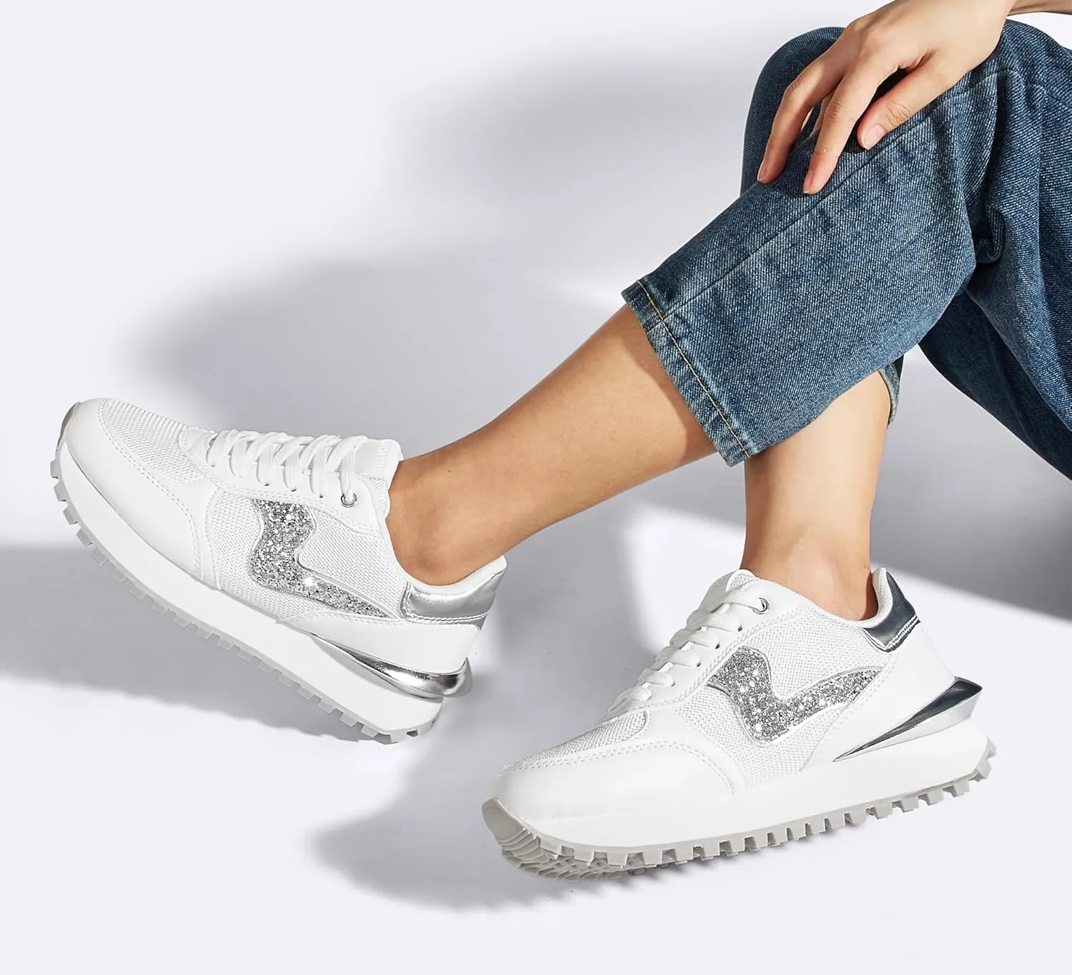 LUCKY STEP Women's Platform Fashion Sneakers Tennis Retro Walking Casual Trainers Stylish Durable Deluxe Skate Running Shoes