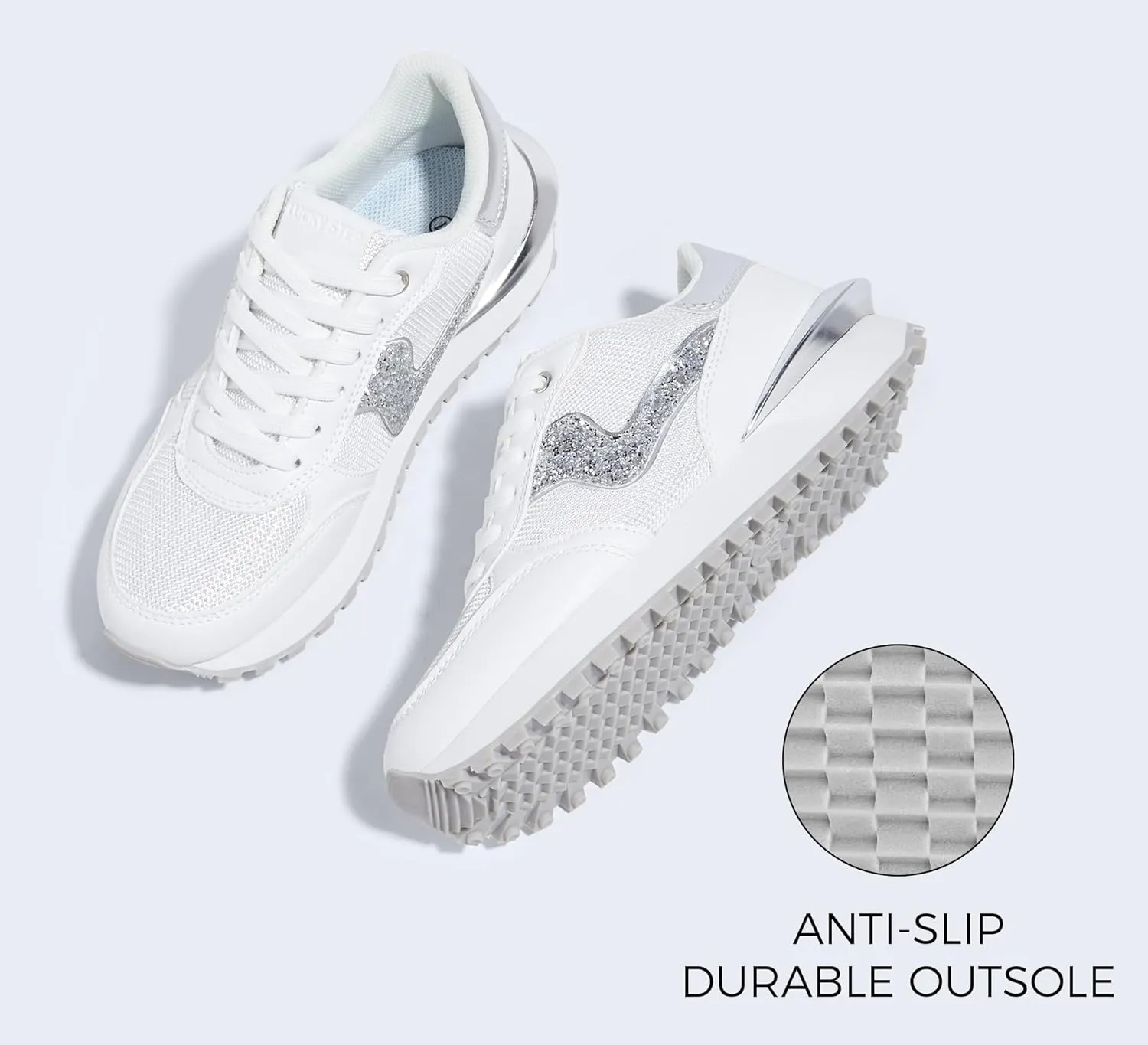 LUCKY STEP Women's Platform Fashion Sneakers Tennis Retro Walking Casual Trainers Stylish Durable Deluxe Skate Running Shoes