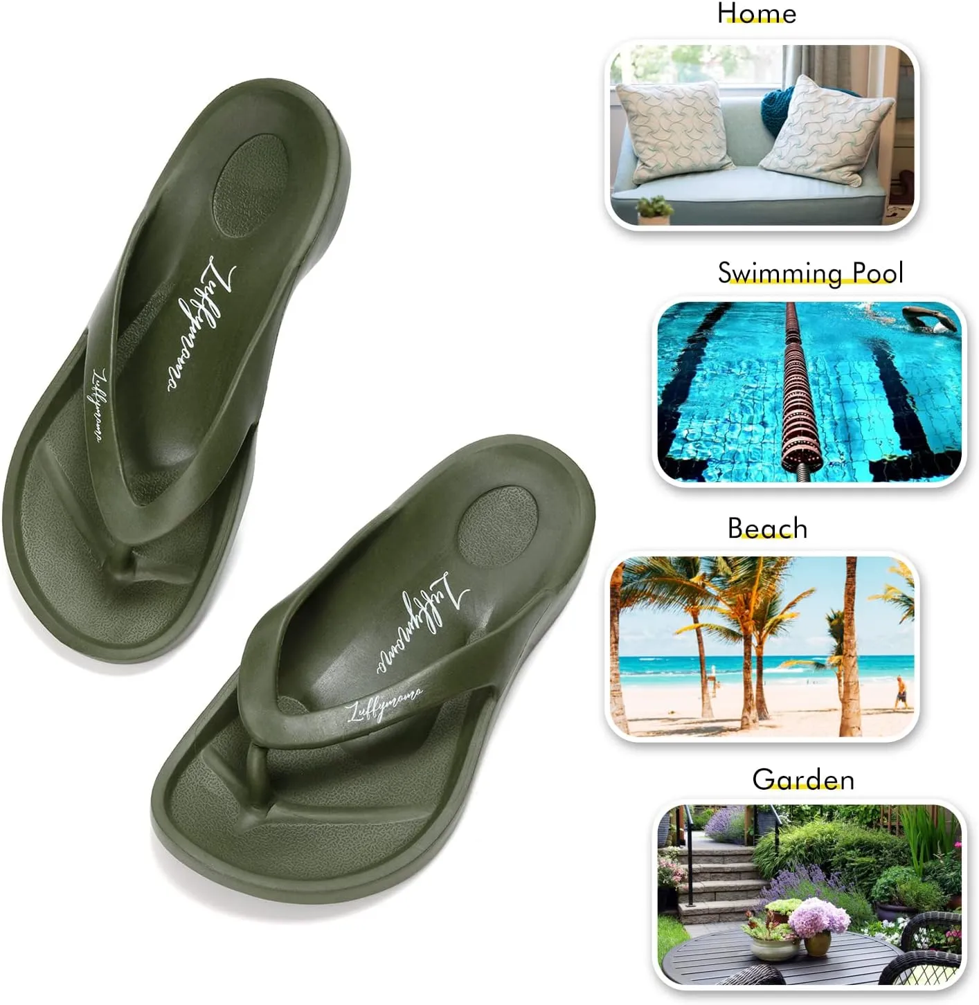 Luffymomo Womens Mens Flip Flops Sandals Slip on Sport Summer Beach Thong