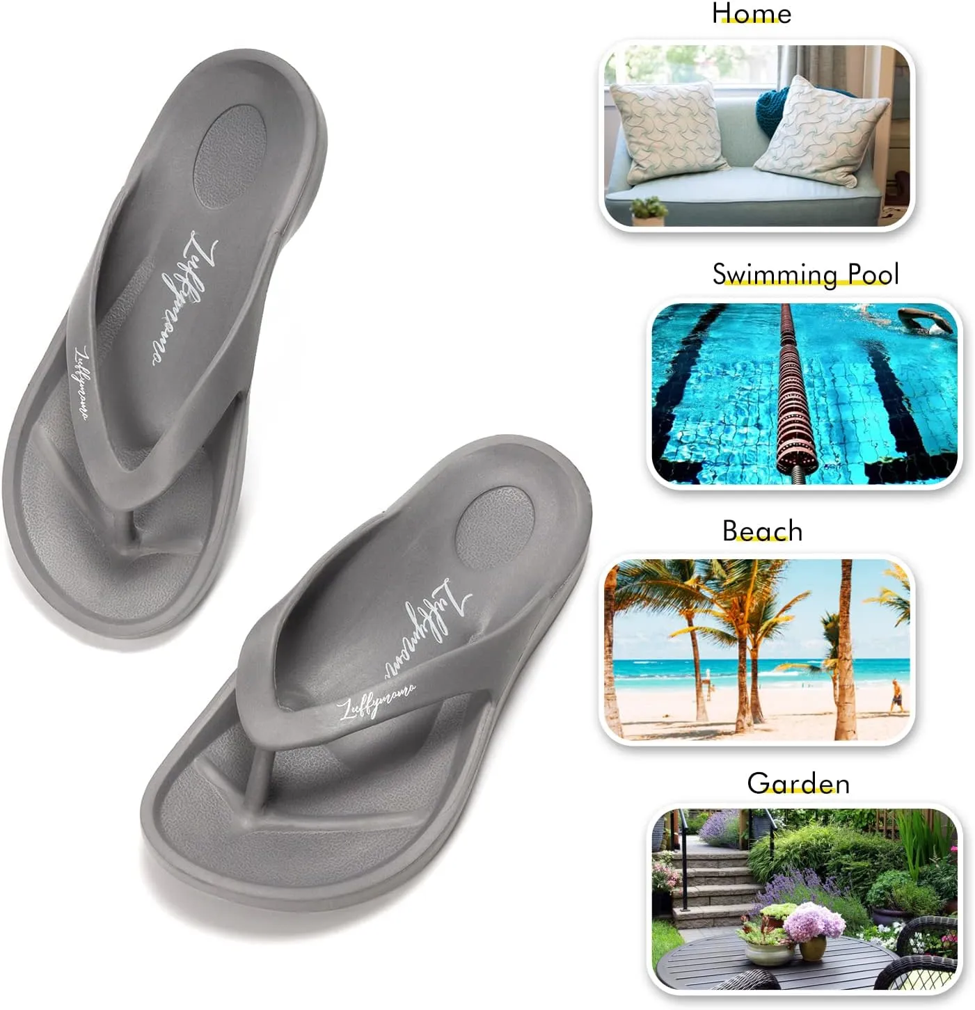 Luffymomo Womens Mens Flip Flops Sandals Slip on Sport Summer Beach Thong