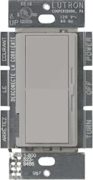 Lutron DVLV-603P-GR Diva Magnetic Low-Voltage Dimmer, Gray